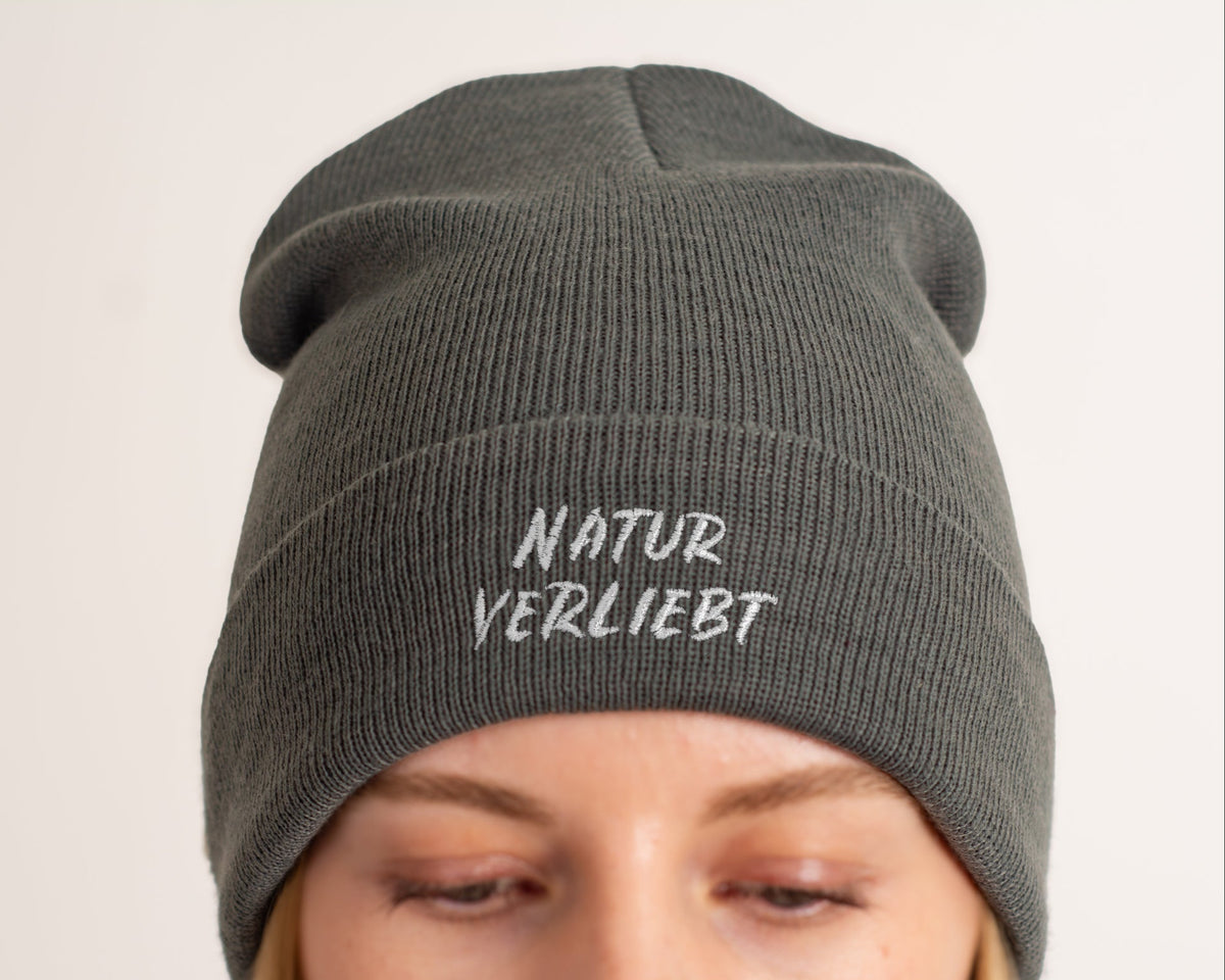 Beanie "Naturverliebt" fine knit grey